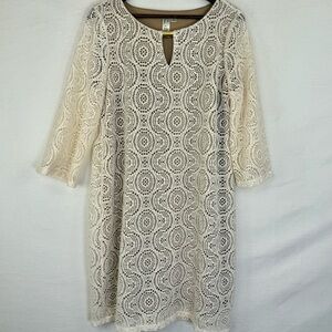 Emma & Michele Cream Lace Dress size XL